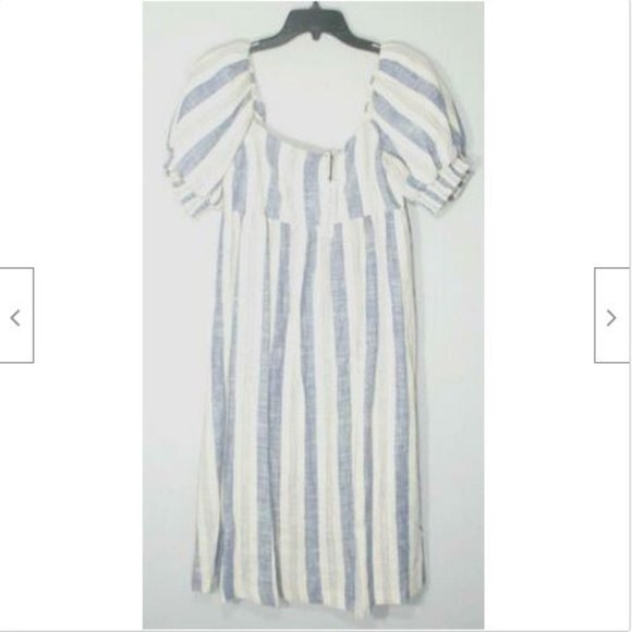 NWT Alice + Olivia Bauery Striped Puff Sleeve Midi Dress 6 - Picture 5 of 11